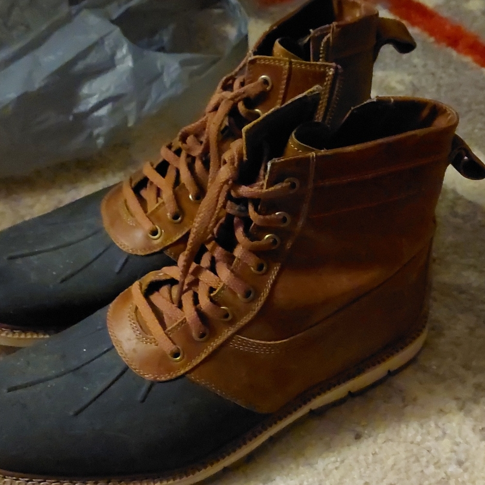 Timberland US mens 12 auburn leather boots